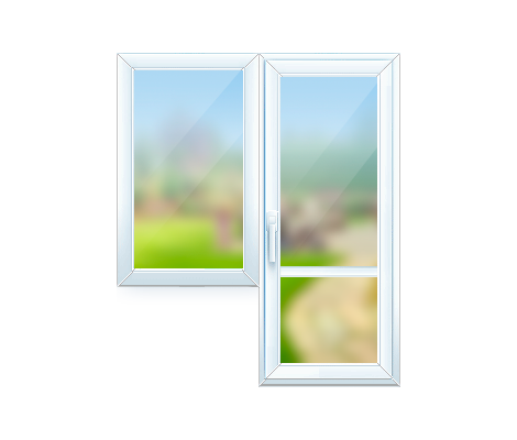 Балконный выход 1600x2200 мм 70-5 двухкамерный стекло/сэндвич белые