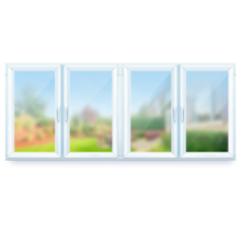 Окно ПВХ четырехсекционное 3000х1500 мм 70-6 двухкамерное двойная ламинация 2